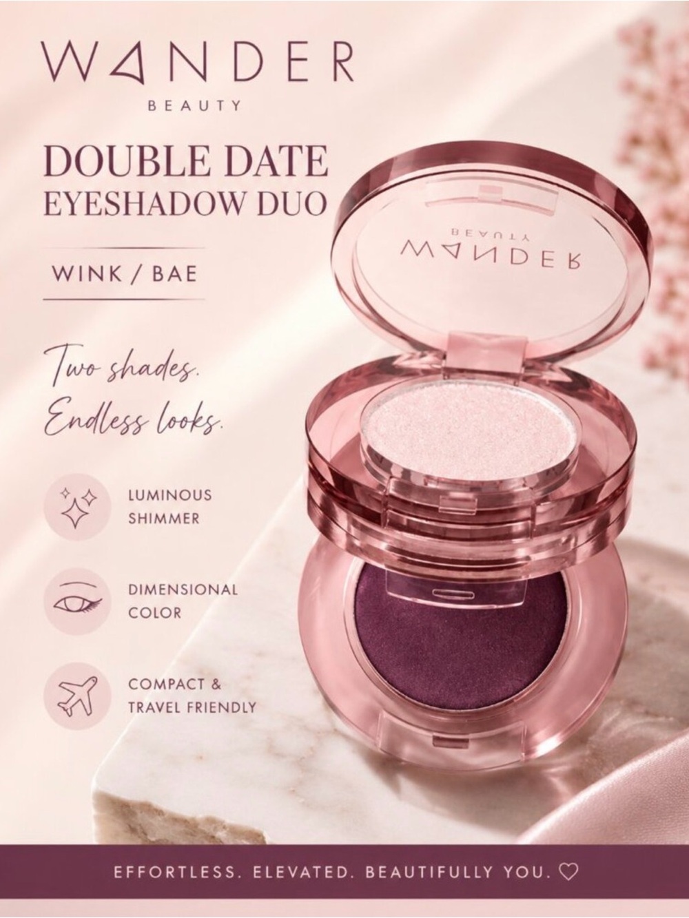Wander Double Date Eyeshadow
Duo Wink/Bae Plum Shimmer
Cream Shadow
